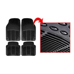 Riderscart Black PVC Rubber Car Foot Mat with Cleaning Brush-picture-19