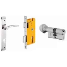 Dorset ML Series Letizia 60mm Stainless Steel Door Handle Lock Set with Knob &a; Key (Pack of 3)-picture-9