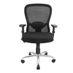 Adiko Black Medium Mesh Back Ergonomic Study Chair with Armrest, ADPN BT MB 030 image 1