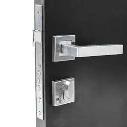 Handle Waala Elan 60mm Stainless Steel Silver Cylindrical Plate One Side Key Mortise Door Lock Set-image-15