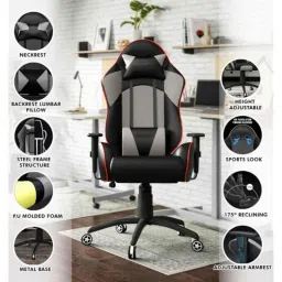 ASE Gaming Gold High Back Grey &a; Black Ergonomic Gaming Chair image 2