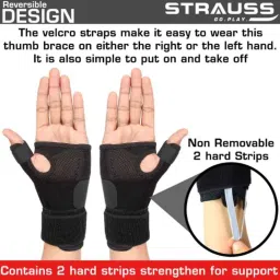 Strauss 22x10x5cm Neoprene Black Thumb Support with Wrist Wrap, ST-1509 image 5