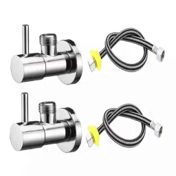 Fastgear 4 Pcs Turbo Stainless Steel Silver Chrome Finish Bathroom Faucet Set, FG1194-image-42