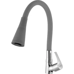 Neelkund Topaz Smart Brass Grey Chrome Finish Flexible Swan Neck Pillar Tap with 360 deg Flexible Silicon Hose &a; Dual Flow-picture-22