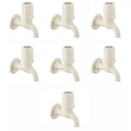 Spazio Smartbuy Plastic Glossy Finish Metro Collection PTMT Bib Cock with Tap Wall Flange (Pack of 7)-picture-22