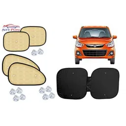 Auto Pearl 5 Pcs PVC &a; Mesh Beige Window &a; Front Sun Shade Set for Maruti Suzuki Alto K10 New, Chipkoo_Beige4Plus1_NewAltok10-picture-46