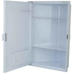 Riya 12.5x7x17 inch ABS &a; Plastic White Unbreakable Single Door Cabinet Mirror with 3 Storage Shelves image 2