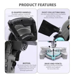 Gigawatts 255B 1800W 5500rpm Mitre Saw, ‎GW-ZB-255-B image 4