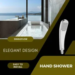 ZAP Ultra ZX 1060 4 inch ABS Chrome Finish Single Function Hand Shower with 1.5m Shower Hose Pipe &a; Wall Hook image 5