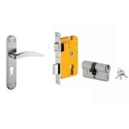 Dorset HL Series Hannah 60mm Stainless Steel Silver Chrome Finish Door Handle Lock Set with Both Side Key Cylinder-picture-10