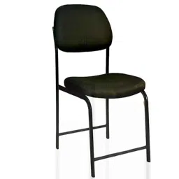 RW Rest Well N Type Metal &a; Leather Black Visitor Chair with Cushion image 2