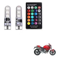 Kozdiko 2 Pcs T10 LED RGB Bike Interior Fancy/Parking Remote Control Light Set for Ducati Monster 796 S2R-picture-34