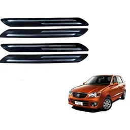 Kozdiko 4 Pcs PVC Black Double Chrome Finish Car Bumper Protector Set for Maruti Suzuki Alto K10-picture-35