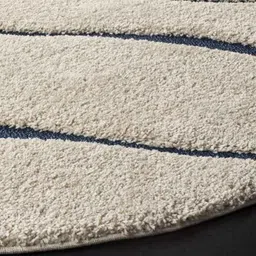 Carpetify 3x5ft Ivory &a; Blue Abstract Wavy Design Shaggy Carpet, 1224YR1KG2L image 5