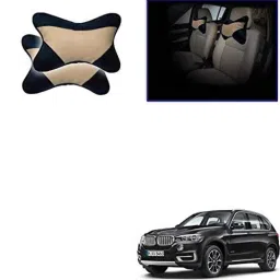 Kozdiko 2 Pcs Beige &a; Black Car Neck Rest Cushion Pillow Set for BMW X5-picture-41
