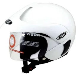 Studds Marshal Motorbike White Open Face Helmet, Size (Large, 580 mm) image 2