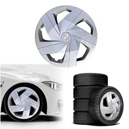 Auto Pearl 4 Pcs 16 inch Polypropylene Silver Press Type Car Wheel Cover Set with Retention Ring for Nissan Magnite, WC_16in_Magnite_FullSilver_Magnite image 4