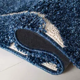 Carpetify 3x5ft Blue &a; Cream Grand Swirl Shaggy Carpet, 1224YR1VOZP image 5