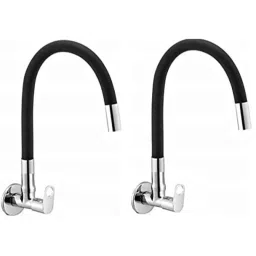Zesta Brass Chrome Finish Sink Cock with Silicon Black Flexible Spout (Pack of 2)-picture-34