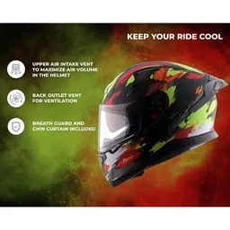 Axor Apex Racer Polycarbonate Black, Neon &a; Yellow Full Face Helmet, AHRBNYL, Size: L image 2