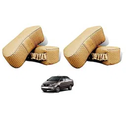 Kozdiko 4 Pcs CV Designer Beige Leatherite Neck Rest Car Cushion Pillow Set for Tata Indigo-picture-18
