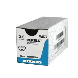 Ethicon NW5003 Mersilk 3-0 Black Braided Suture1, Size: 90cm (Pack of 12)-picture-14