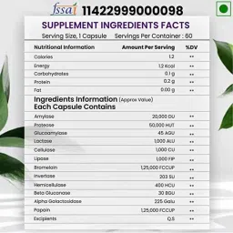 Health Veda Organics 60 Pcs Digestive Enzyme Capsules image 2