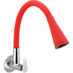 IRIS Slim Brass Chrome Finish Red Smart Flexible Sink Cock-picture-16