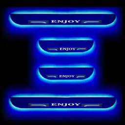 Car Accessories Hub 4 Pcs Acrylic Black Sill Scuff Plate Set with Blue LED for Chevrolet Enjoy All Model-picture-34