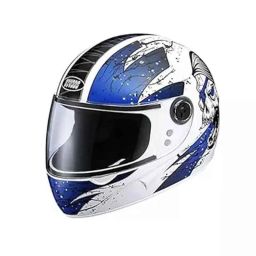 Studds Chrome D3 Decor Plastic White Full Face Helmet, Size: Large-picture-47