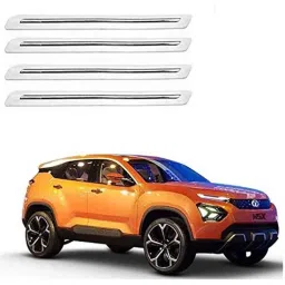 Kozdiko 4 Pcs PVC White Car Bumper Protector Set with Chrome Strip for Tata H5X-picture-48