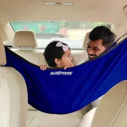 AllExtreme EX-CHC05 Blue Portable Car Cradle Hammock Travel Cloth Jhulan with Adjustable Belt Hangers &a; Carry Bag for 0-3 Years Baby image 5