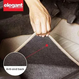 Elegant Jewel 5 Pcs Polypropylene &a; Non Woven Beige Carpet Car Floor Mat Set for Datsun Go (2011-2015) image 3