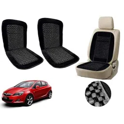 Auto Pearl PU, Velvet &a; Wooden Beads Black Rectangular Seat Cushion for Opel Astra (Pack of 2 )-picture-20