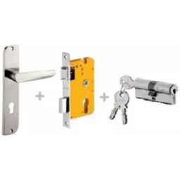 Dorset ML Series Amy 60mm Stainless Steel Silver Chrome Finish Door Handle Lock Set with Both Side Key Cylinder, ML AMY (Pack of 4)-picture-24