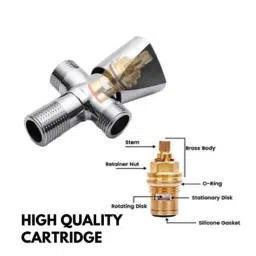 ZAP Brass Chrome Finish 2 In 1 Angle Valve with Wall Flange image 3