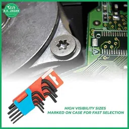B K Jagan &a; Co 9 Pcs Chrome Molybdenum Steel Short Torx Allen Key Set image 3