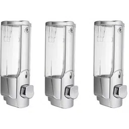 Prestige 350ml Plastic Silver Heavy Duty Wall Mount Liquid Soap Dispenser, ZYB01 (Pack of 3)-picture-41