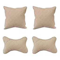 AllExtreme Exnp013 4 Pcs Pu Leather Car Neck Rest Pillows Headrest Cushions Set For All Cars Travel Seat-picture-17