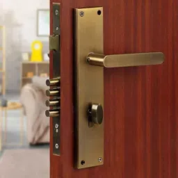 Voltizi ‎Stainless Steel ‎Antique Brass Finish Mortise Bedroom Door Lock Set with 4 Latches, Both Side Key Cylinder &a; Pull Handle, MG304 image 3