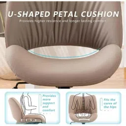 Chairtech 49.53x95.25cm 136kg Medium Back Leatherette Khaki Armless Ergonomic Office Chair image 5