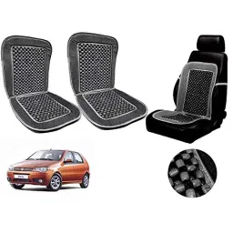 Auto Pearl PU, Velvet &a; Wooden Beads Grey Rectangular Seat Cushion for Fiat Palio (Pack of 2 )-picture-29