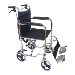 Easycare Portable Aluminum Wheelchair With Lightweight Transport Chair With Locking Hand Brakes, Weighing Capacity: 100 kg, EC976AJ43 image 2