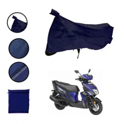 Riderscart Polyester Blue Waterproof Two Wheeler Body Cover with Storage Bag for Yamaha RayZR 125 Street Rally image 2