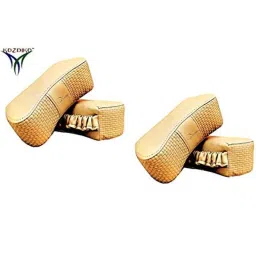 Kozdiko 4 Pcs CV Designer Beige Leatherite Neck Rest Car Cushion Pillow Set for Chevrolet Tavera image 2