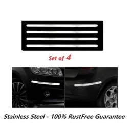 SureStrive 4 Pcs Stainless Steel Chrome Finish Anti Scratch Bumper Guard Set for Maruti Suzuki Ritz All Model, SS_BP_276 image 3
