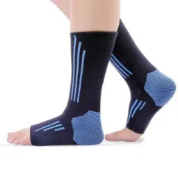 Pristyn Care beatXP Blue &a; Black Ankle Support Compression Socks, Size: S-picture-18