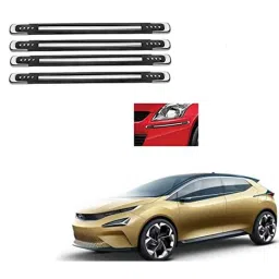 Kozdiko 4 Pcs Black Designer Car Bumper Protector Guard Set for Tata 45X-picture-35