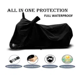POLYMAXX Polyester Black Waterproof Bike Body Cover with Carry Bag for Classic 350, BLACK100BIKE-8-135 image 4