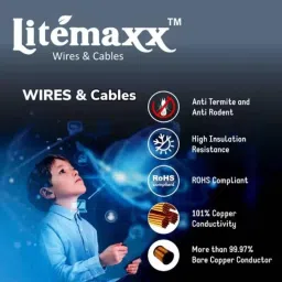 Litemaxx Gold 1.5 Sqmm PVC Red Housing Wire, Length: 90m image 2